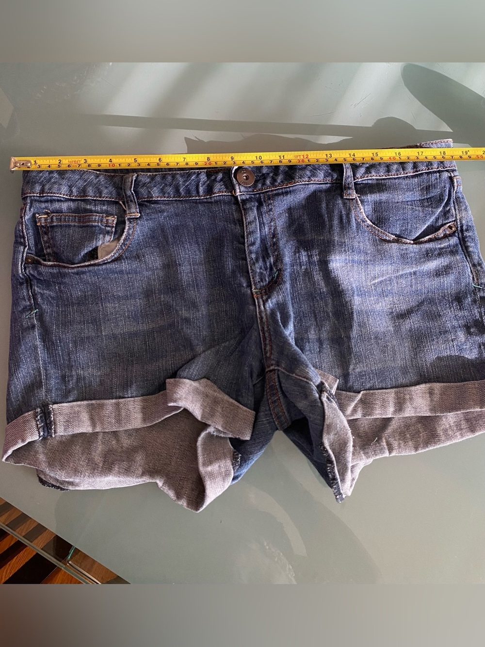 Arizona Jeans stretch Women’s Dark Blue Denim Roll-Cuff Shorts